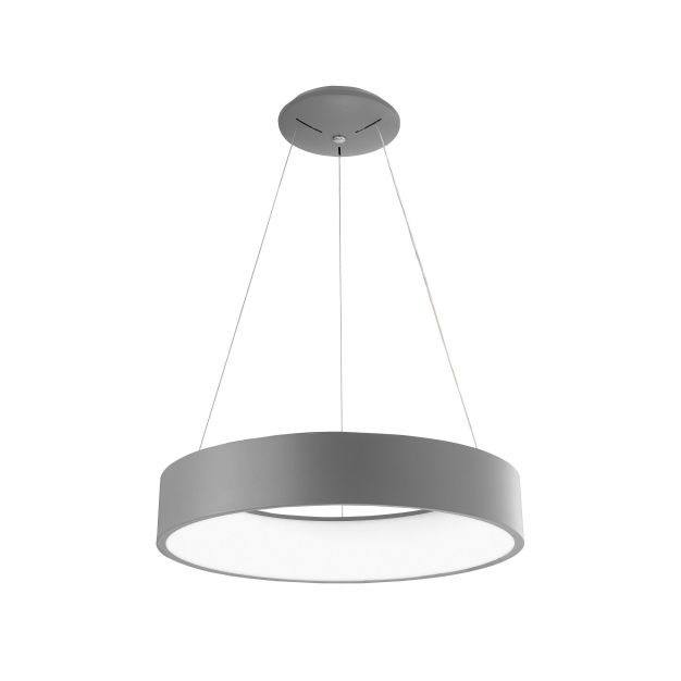 Nova Luce Rando - Pendelleuchte - Ø 60 x 120 cm - 42W LED inkl - weiße Lichtfarbe - grau