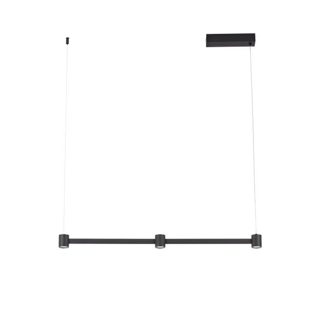 Nova Luce Puize - Hängelampe - 80 x 140 x 6 cm - 21W dimmbar LED inkl. - Sand schwarz
