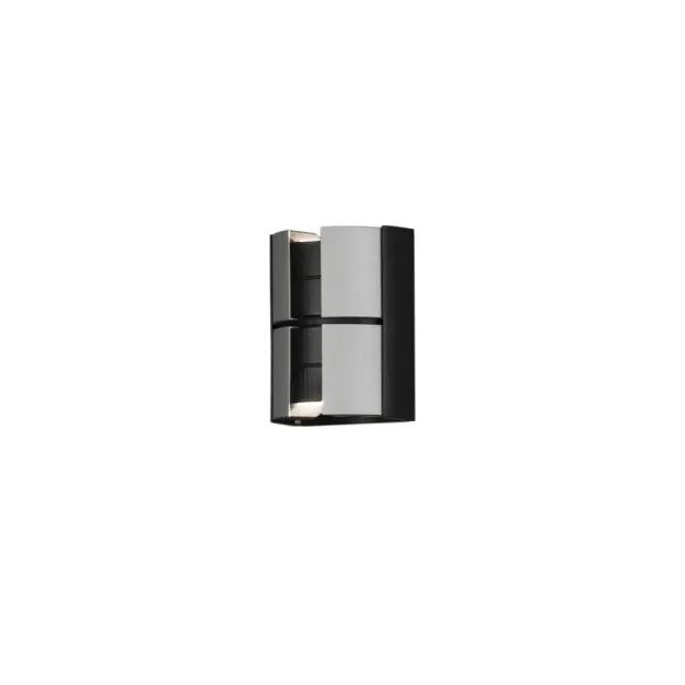 Konstsmide Vidar – außenwandleuchte – 14,5 x 14,5 x 19 cm – 10W dimmbare LED inkl. – IP44 – schwarz und silber