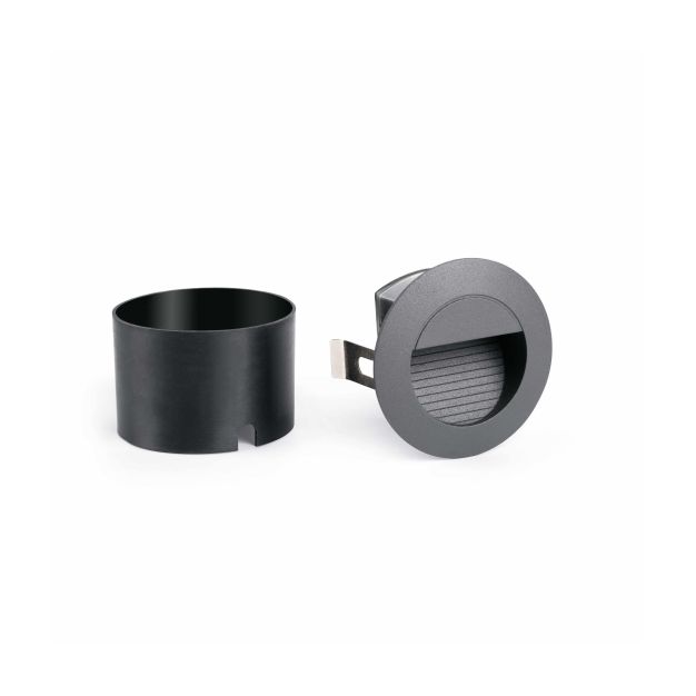 Faro Mini Racing - Wandeinbauleuchte - Ø 8 x 5 cm - 1W LED inkl. - IP44 - dunkelgrau