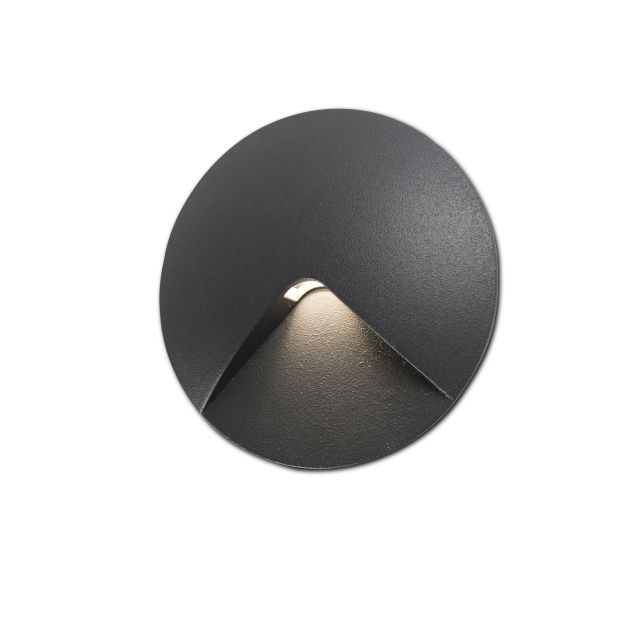 Faro Uve - Wandeinbauleuchte - Ø 9 x 5 cm - 2W LED inkl. - IP44 - dunkelgrau