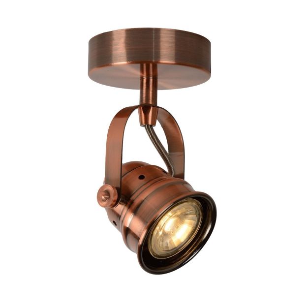 Lucide Cigal 1 - Aufbaustrahler - 9 x 15 x 9 cm - 5W LED inkl. - Kupfer