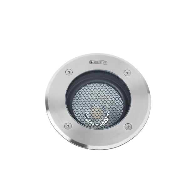 Faro Geiser Orientable - runder Bodenspot für den Außenbereich - Ø 130 mm, Ø 116 mm Einbaumaß - IP67 - Edelstahl mattiert