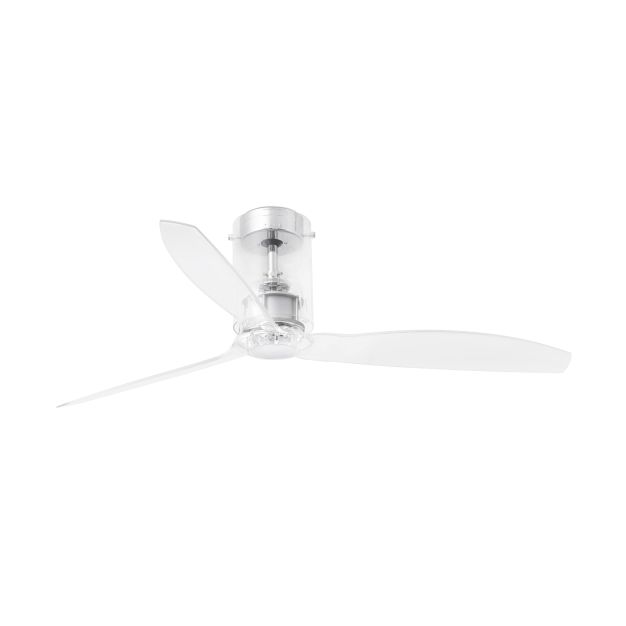 Faro Mini Tube - Deckenventilator mit Fernbedienung - Ø 128 cm - Chrom und transparent