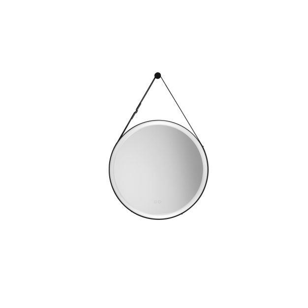 Nova Luce Rems - Spiegel mit Beleuchtung - Ø 64 x 85 x 4 cm - 29W LED inkl. - IP44 - sand schwarz