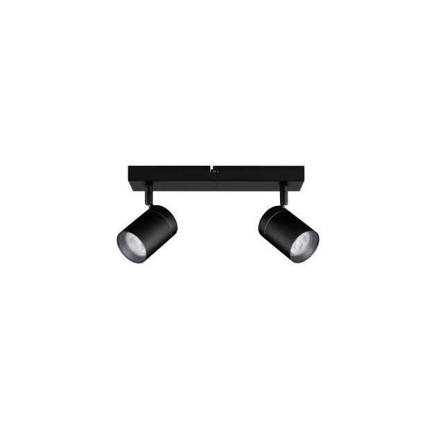 Nova Luce Alma - Aufbaustrahler 2L - 37 x 13 x 12 cm - IP44 - Sand schwarz