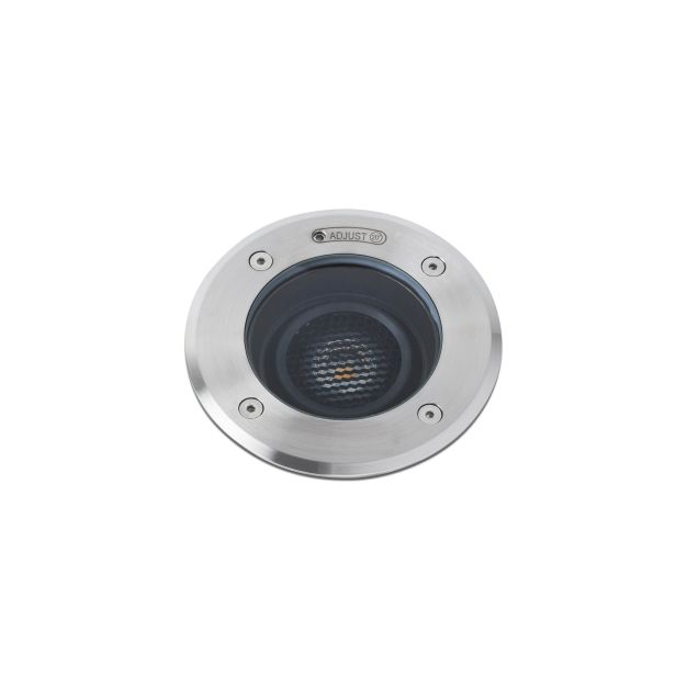 Faro Geiser Orientable - runder Bodenspot für den Außenbereich - Ø 180 mm, Ø 165 mm Einbaugröße - 15W LED inkl. - IP67 - Edelstahl satiniert - 10 Grad
