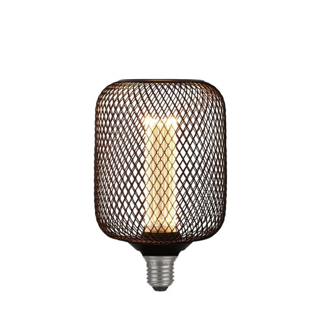Searchlight Drahtgeflecht-Effektkugel - Ø 12 x 18,5 cm - E27 - 4,5W dimmbar - 2700K - schwarz