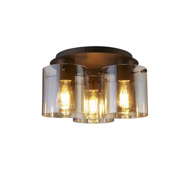 Searchlight Sweden - Deckenleuchte - Ø 29 x 21 cm - mokka und amber