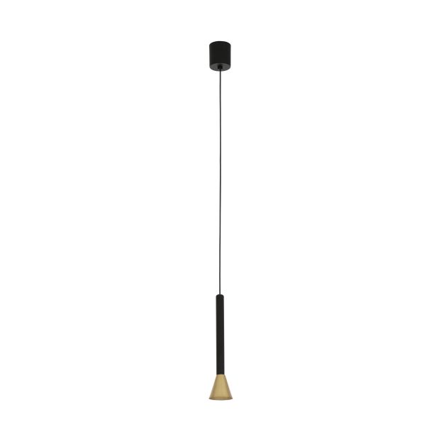 Nova Luce Navan - Pendelleuchte - Ø 6 x 150 cm - 6W LED inkl - Schwarz und Messing