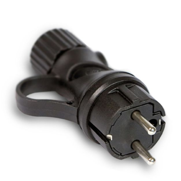 Creative Cables Schuko Eiva - Stecker mit Ring - 230V - IP44 - schwarz