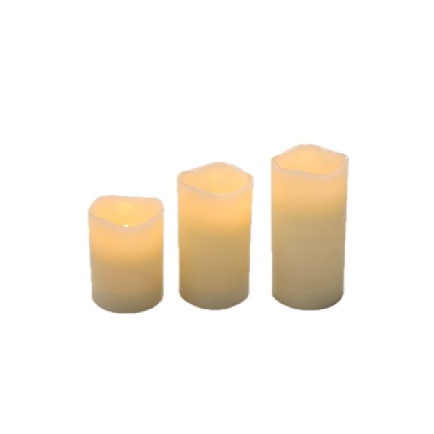 New Garden Dolo - Set von 3 LED-Kerzen mit Fernbedienung - Ø 7,3 cm - IP44 - weiß