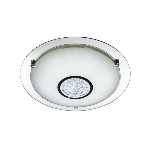 Searchlight Bathroom - Badezimmer-Deckenleuchte - Ø 32 x 8 cm - 12W LED inkl. - IP44 - Chrom