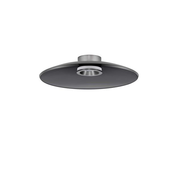Nova Luce Esti - deckenleuchte - Ø 50 x 10,6 cm - 33W dimmbar LED inkl. - gebürstetes nickel und rauchglas