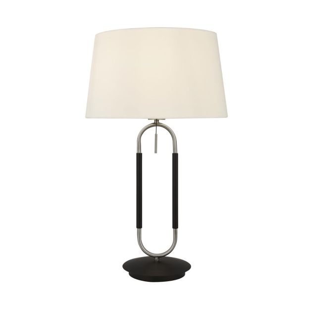 Searchlight Jazz - Tischleuchte - Ø 37 x 62 cm - mattschwarz, weiß und satin-silber