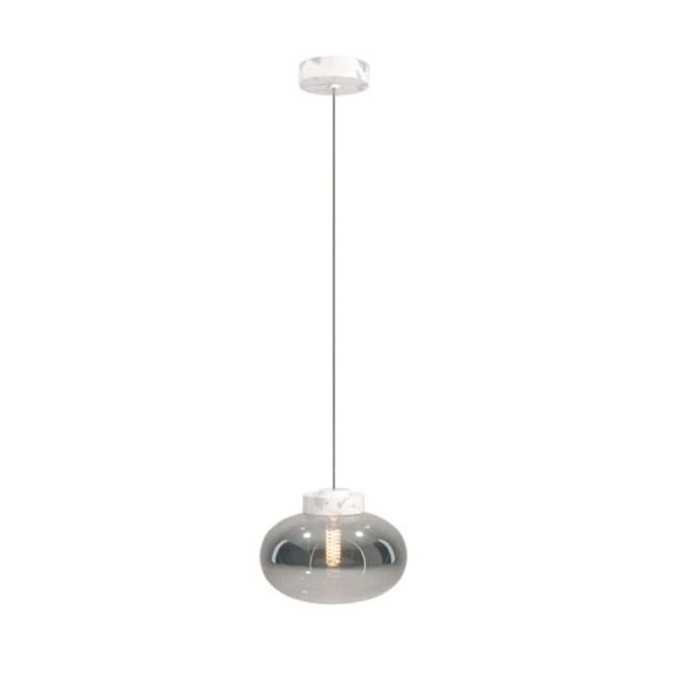 Maxlight Moonstone - Hängeleuchte - Ø 45 x 150 cm - Rauchglas und weiß
