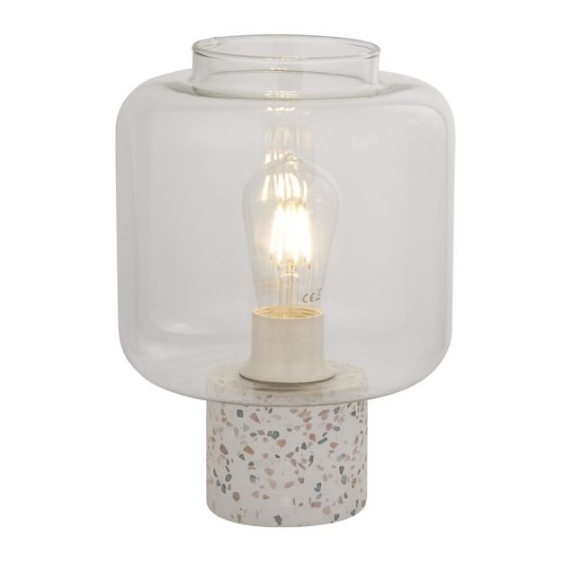 Searchlight Vessel - Tischleuchte - Ø 20 x 28 cm - transparent und weiß