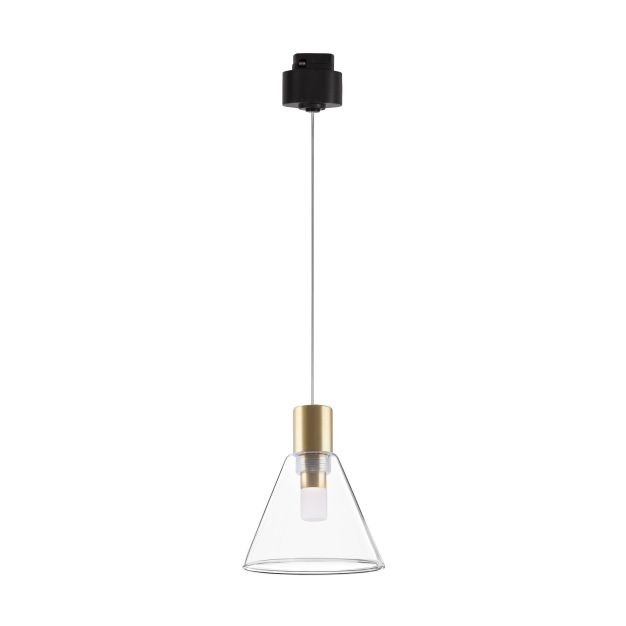 Nova Luce Oiko - Pendelleuchte für Magnetprofilsystem- Ø 12 x 80 cm - 5W LED inkl. - Messing satiniert