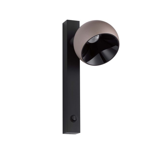 Nova Luce Lusa - wandleuchte - Ø 10 x 26 x 13 cm - 10W LED inkl. - Mokka Kaffee und schwarz