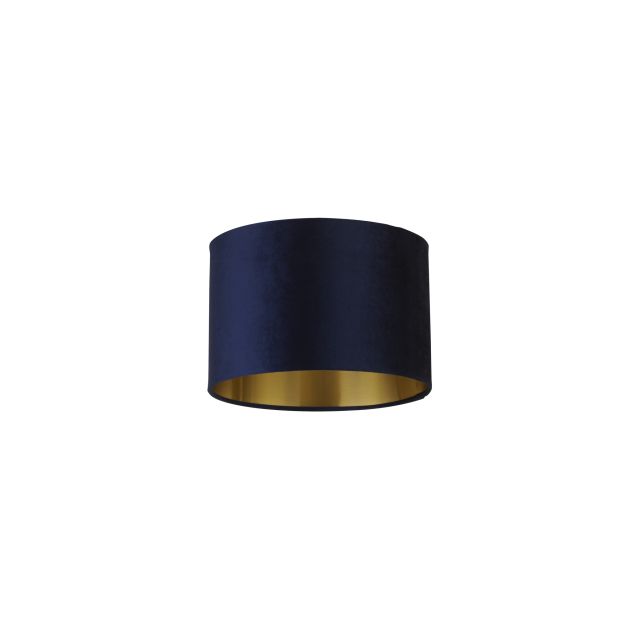 Searchlight Drum Shade – lampenschirm – Ø 30 x 20 cm – marineblau und gebürstetes gold