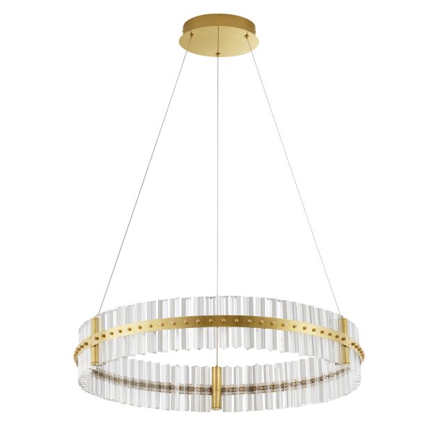 Nova Luce Kezo - Hängelampe - Ø 78 x 130 cm - 56W dimmbar LED inkl. - gold