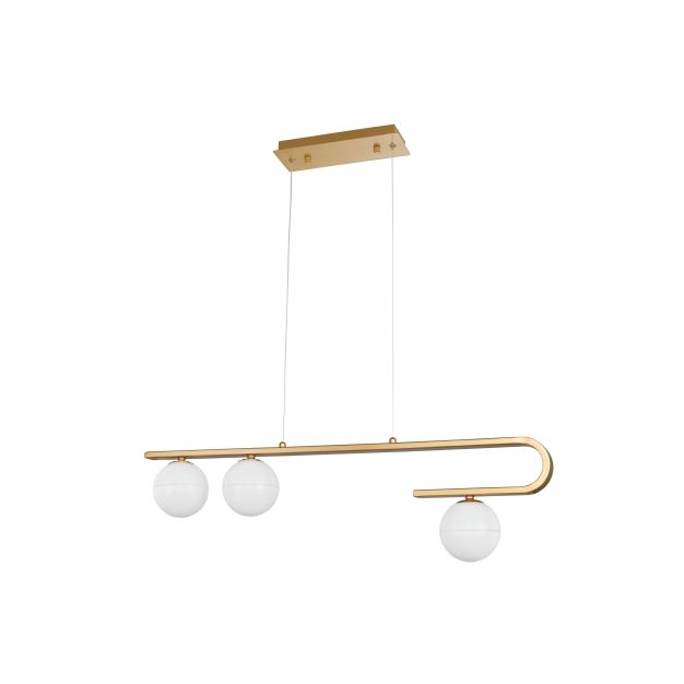 Nova Luce Cantona - Hängeleuchte - 80 x 10 x 180 cm - Messing gold und weiß