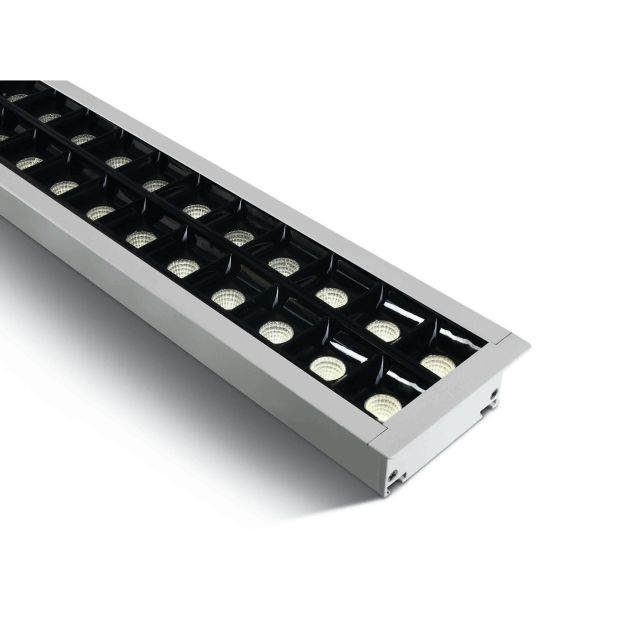 ONE Light Recessed LED Linear Profiles - Deckeneinbauleuchte - 130 x 8 x 5,5 cm - 40W LED inkl. - weiß - warmweiße Lichtfarbe