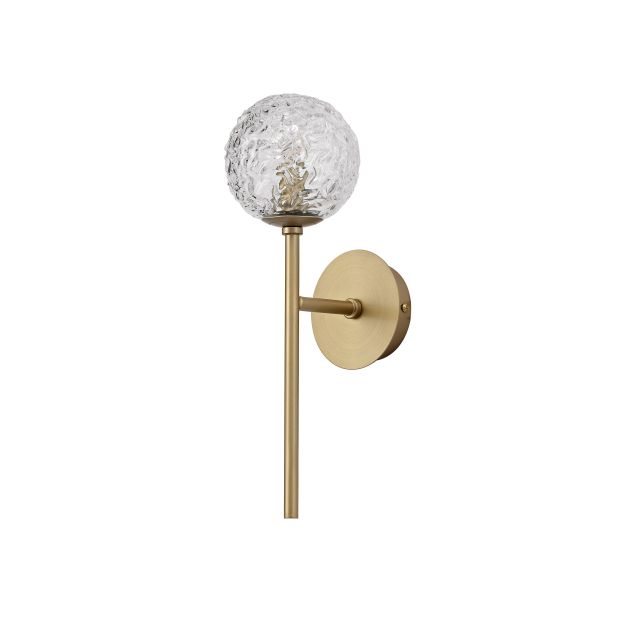 Nova Luce Mirano - Wandleuchte - 14,5 x 11 x 35 cm - Messing gold und transparent