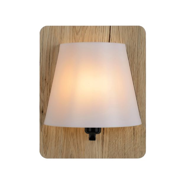 Lucide Idaho - Wandleuchte - 12 x 12 x 25 cm - hellbraun und opal