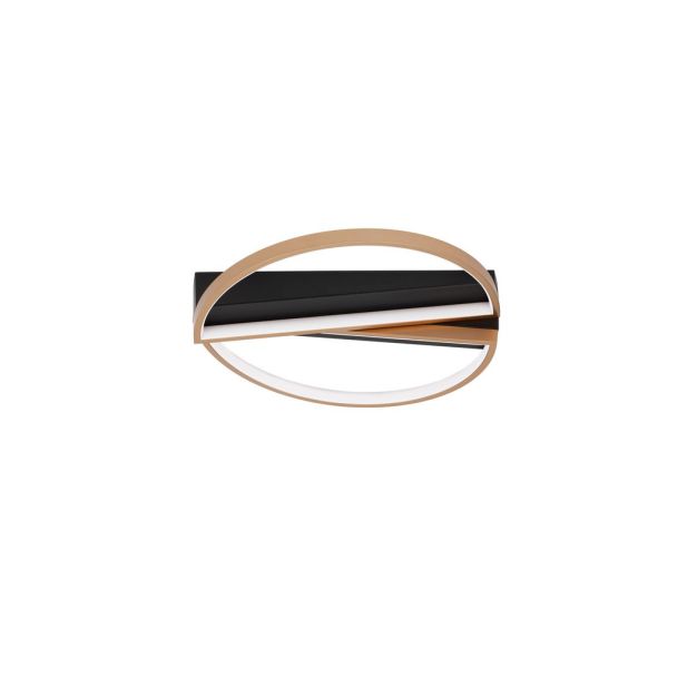 Nova Luce Elize - Deckenleuchte - 43,2 x 43,6 x 8 cm - 28W dimmbares LED inkl. - schwarz und gold