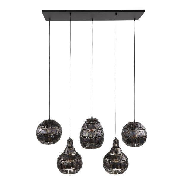 Vico Strip - Pendelleuchte - 130 x 30 x 150 cm - schwarz braun