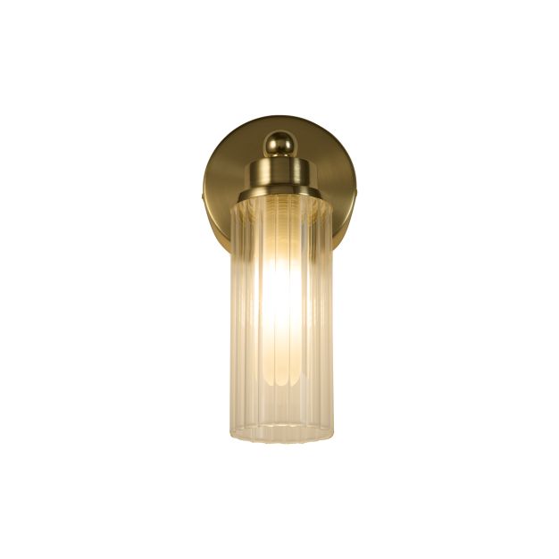 Searchlight Imperial - Wandleuchte - 10 x 22 cm - IP44 - Messing satiniert und transparent