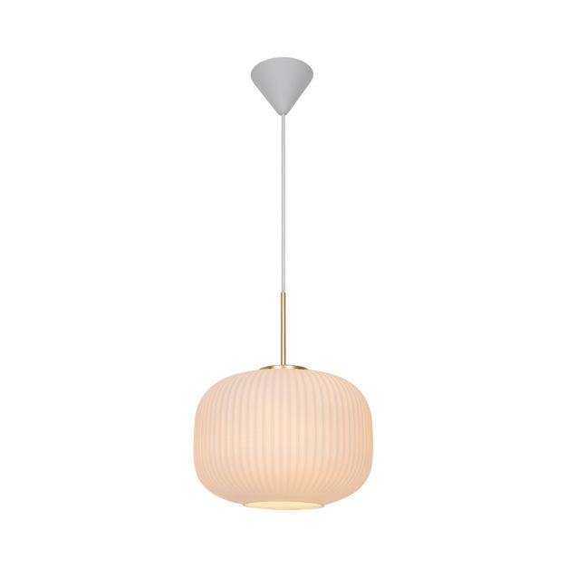 Nordlux Milford 30 - Pendelleuchte - Ø 30 x 238 cm - Opalweiß und Messing