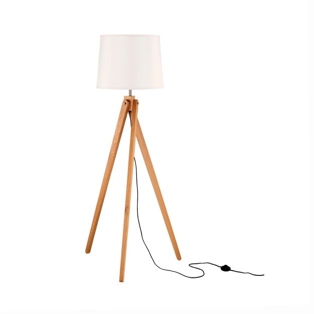 Nova Luce Alma - Stehleuchte - 165 cm - weiß und braun