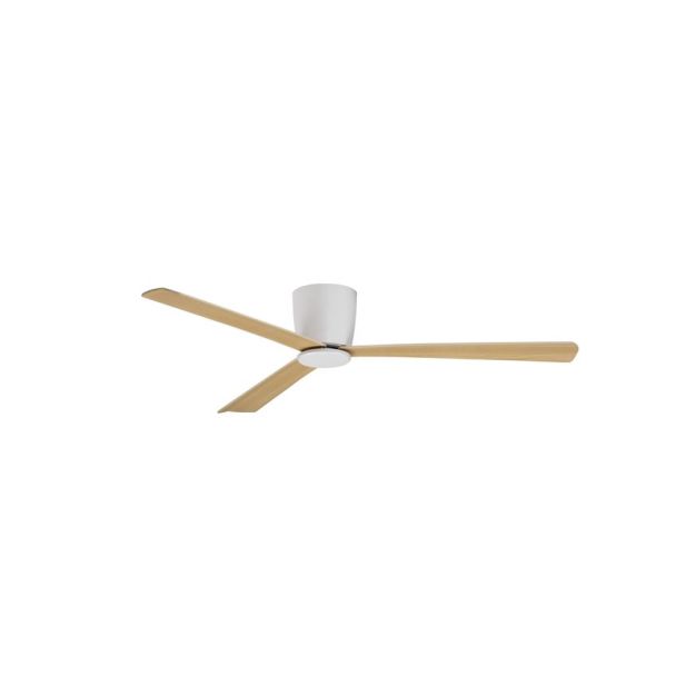 Nova Luce Dell - Deckenventilator mit Fernbedienung und Lichtoption - Ø 121,9 x 18,2 cm - weiß & holzfarben