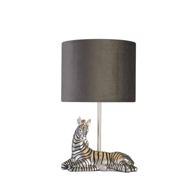 Searchlight Zebra - Tischleuchte - 20 x 35 cm - silber und grau