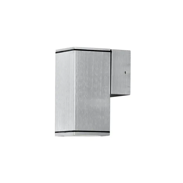 Konstsmide Monza Single Square - außenwandleuchte - 6,5 x 10 x 13,5 cm - IP44 - eloxiertes silber