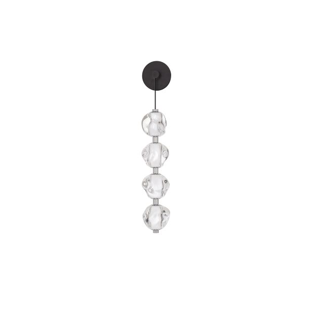 Nova Luce Ifos - Hängelampe - Ø 12 x 67 x 13,5 cm - 17W dimmbar LED inkl. - Sand Schwarz und verchromtes Metall
