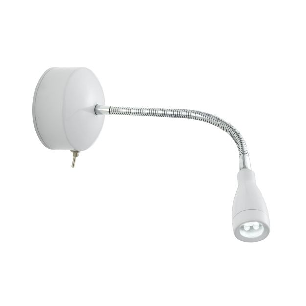 Searchlight LED Adjustable Wall Lights - Wandleuchte mit Schalter - 8 x 28,5 cm - 0,5W LED inkl. - weiß