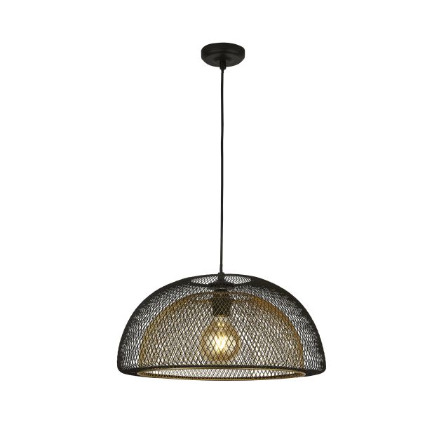 Searchlight Honeycomb - Pendelleuchte - Ø 45,5 x 179 cm - matt schwarz und gold