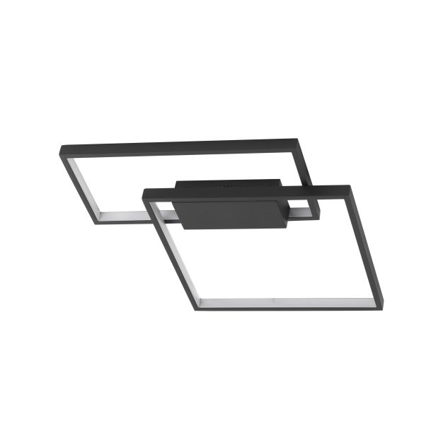Nova Luce Porto - Deckenleuchte - 45 x 45 x 4 cm - 30W dimmbare LED inkl. - Sand schwarz
