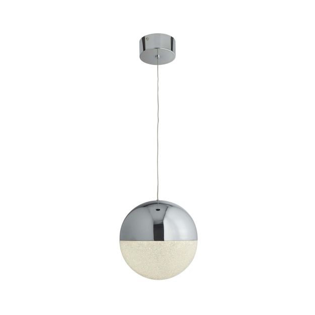 Searchlight Marbles - Pendelleuchte - Ø 20 x 150 cm - 12W dimmbare LED inkl - Chrom