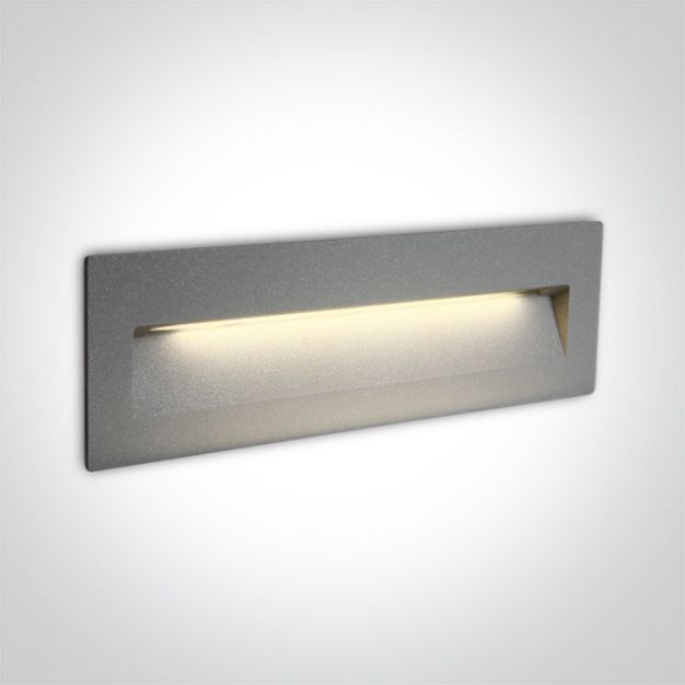 ONE Light Outdoor Dark Light Wall Recessed - Wandeinbauleuchte - 22,5 x 7,5 x 5,5 cm - 7W LED inkl. - IP65 - grau