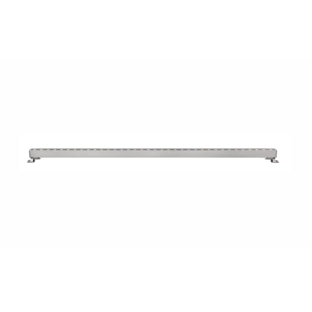 Nova Luce Wandfluter - 100 x 2,5 x 3,5 cm - 15W LED inkl. - IP67 - Nickel satiniert