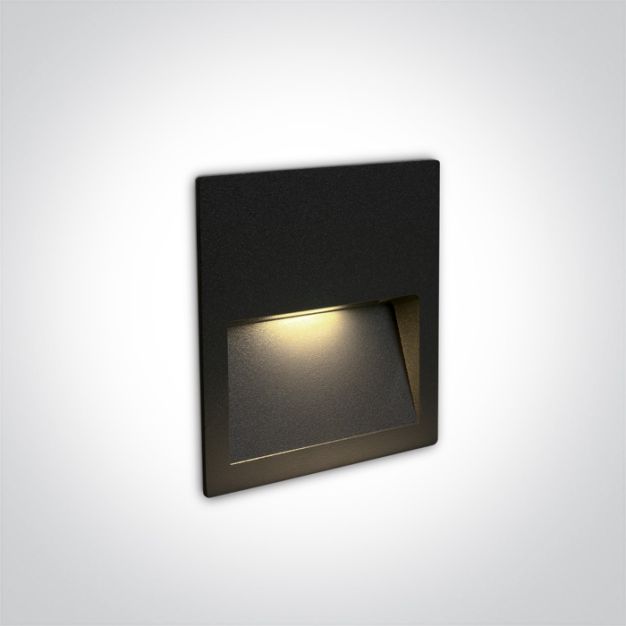 ONE Light Outdoor Dark Light Wall Recessed - Wandeinbauleuchte - 11,5 x 11,5 x 3,5 cm - 4W LED inkl. - IP65 - schwarz