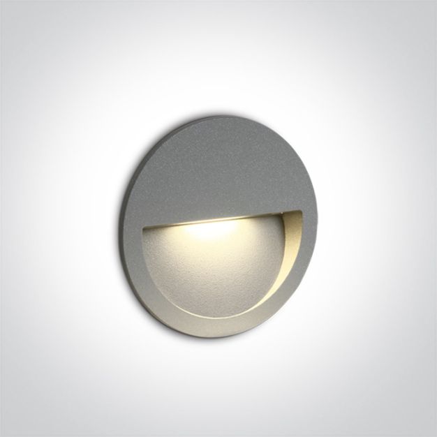 ONE Light Outdoor Dark Light Wall Recessed - Wandeinbauleuchte - Ø 11,4 x 3,5 cm - 3W LED inkl. - IP65 - grau