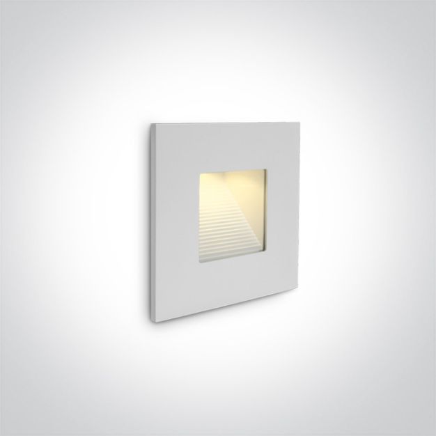 ONE Light Indoor/outdoor Dark Light Wall Recessed - Wandeinbauleuchte - 8,5 x 8,5 x 3,2 cm - 1W LED inkl. - IP44 - weiß