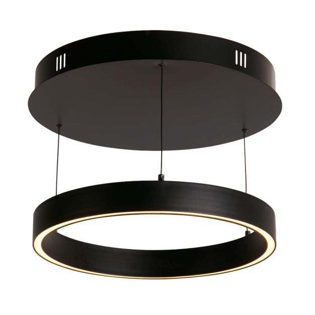 Searchlight Layla - Hängeleuchte -Ø 44 x 190 cm - 29W dim-to-warm LED inkl - bewegungsgesteuert - schwarz