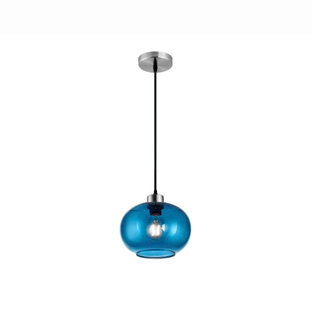 Nova Luce Jade - Hängeleuchte - Ø 30 x 120 cm - blaues Glas