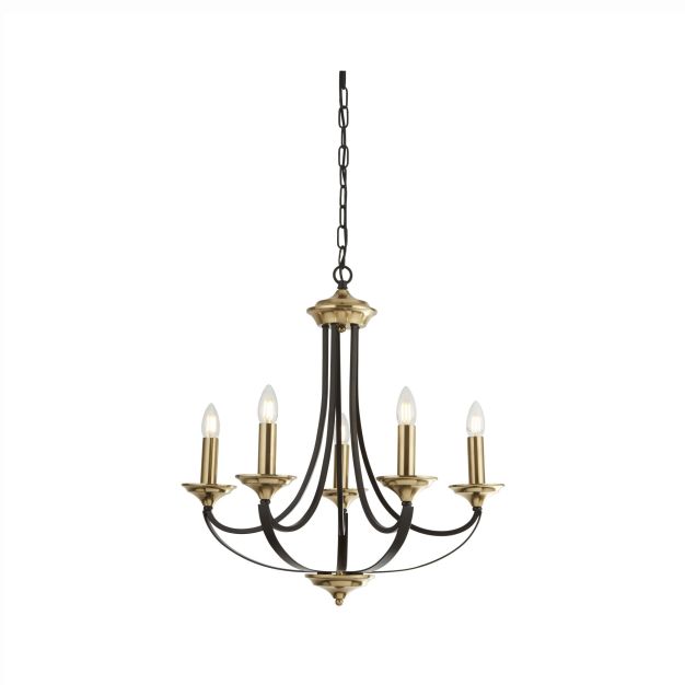 Searchlight Belfry - Kronleuchter - Ø 58 x 150 cm - Bronze und Braun